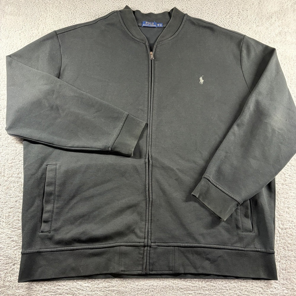 Polo Ralph Lauren Fill Zip Bomber Sweater Jacket Mens 3XLT Black Performance